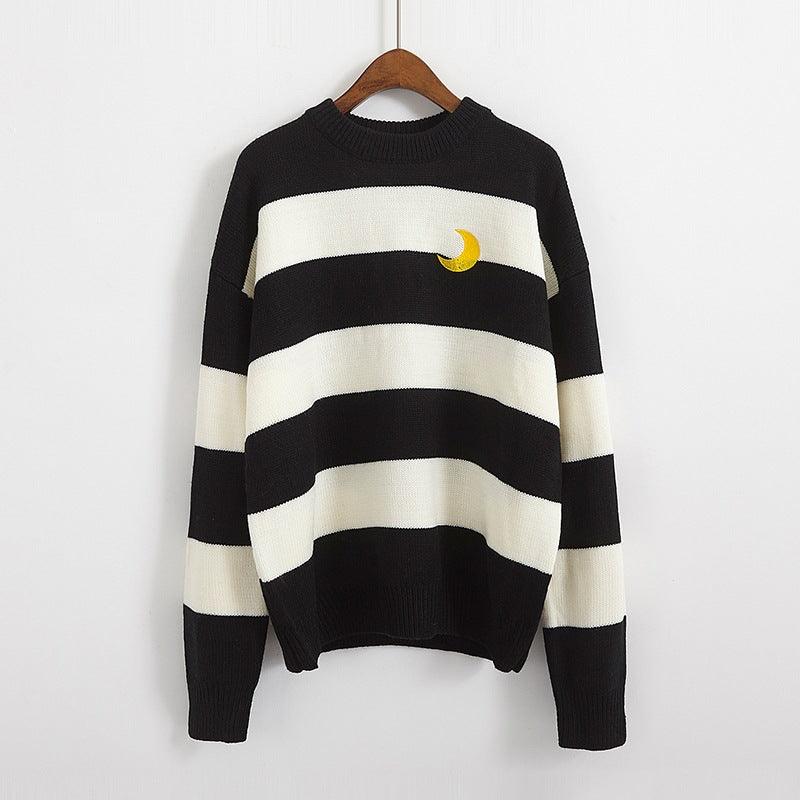 Very Fairy Striped Sweater Knit Sweater - amazitshop