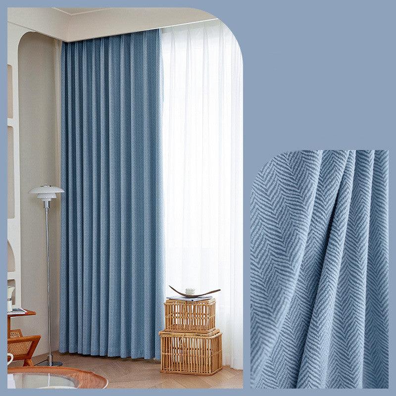 Home Fashion Herringbone Pattern Chenille Blackout Curtains - amazitshop