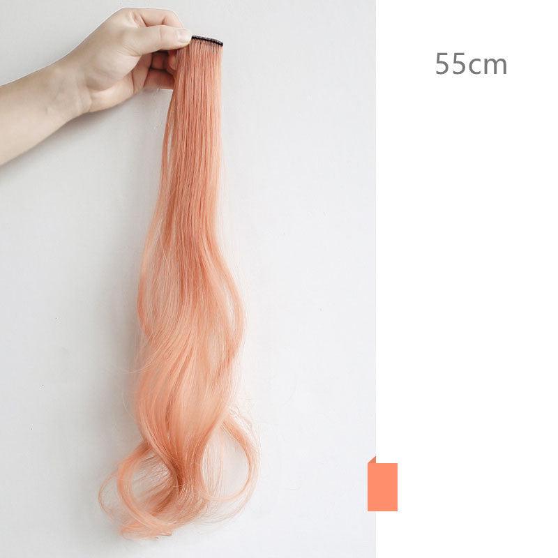 Color Wigs Female Long Hair Highlighting Gradient Invisible Curly Hair - amazitshop