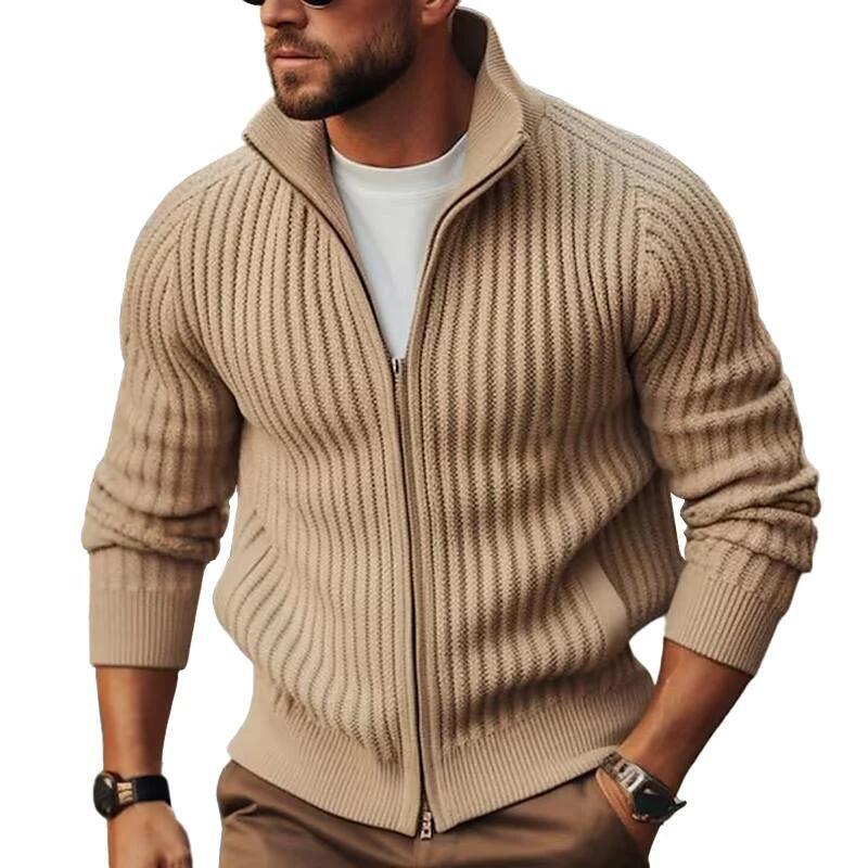 Zipper Outerwear Sweater Coat For Men Fleece-lined Thickened Winter - amazitshop
