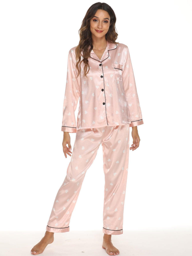 Two-piece Stretch Satin Home Wear Pajamas Women - amazitshop