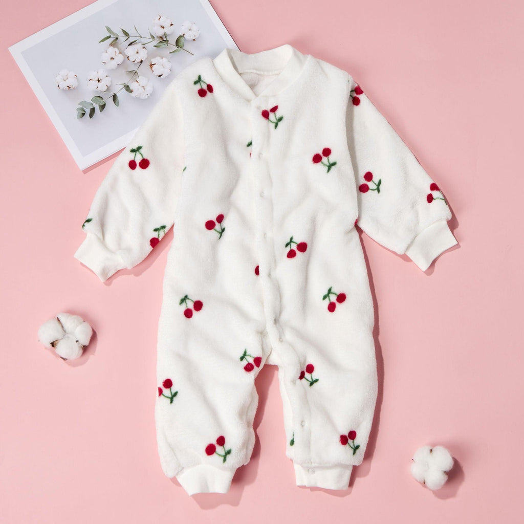 Baby Warm One-piece Clothes Coral Fleece Thickened Pajamas Romper - amazitshop