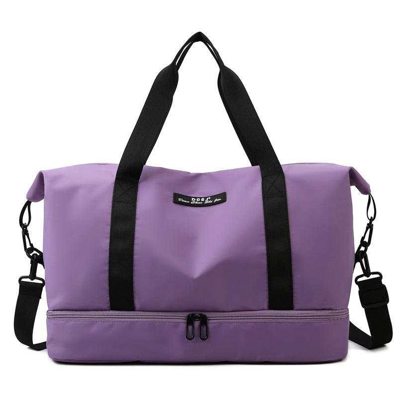 Large Capacity Travel Duffle Bag With Shoes Compartment Portable Sports Gym Fitness Waterfproof Shoulder Bag Weekender Overnight Handbag Women - amazitshop