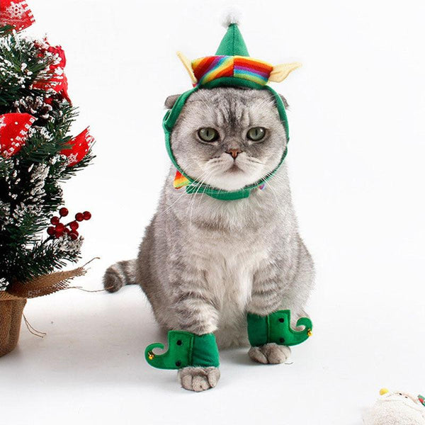 Pet Supplies Dog Christmas Hat 4-piece Green Foot Cover - amazitshop