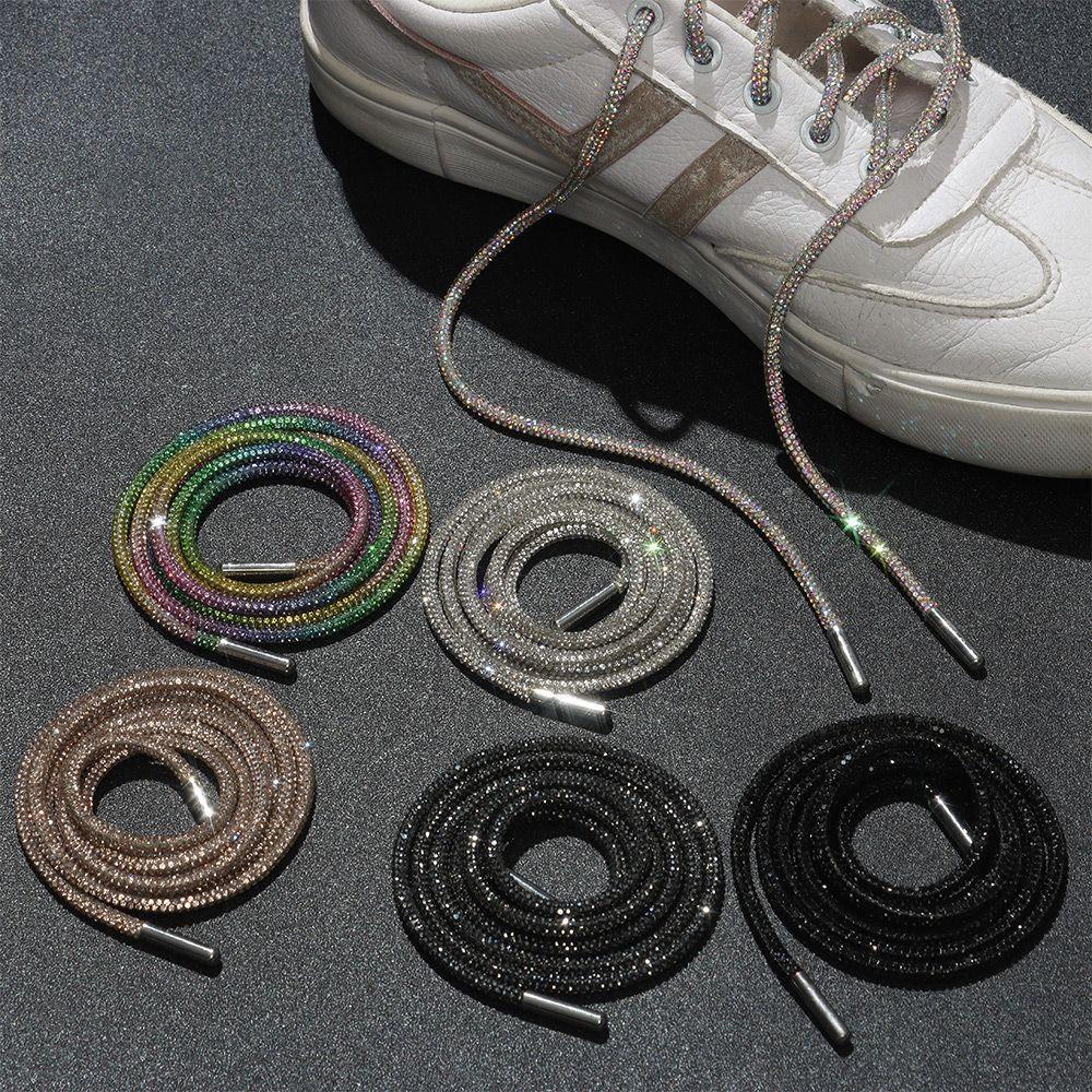 1PC Rhinestone Shoelaces Casual Sneaker Round Shoe Laces - amazitshop