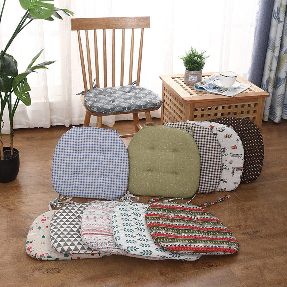Cotton Linen Cushion Dining Chair Pad Solid - amazitshop