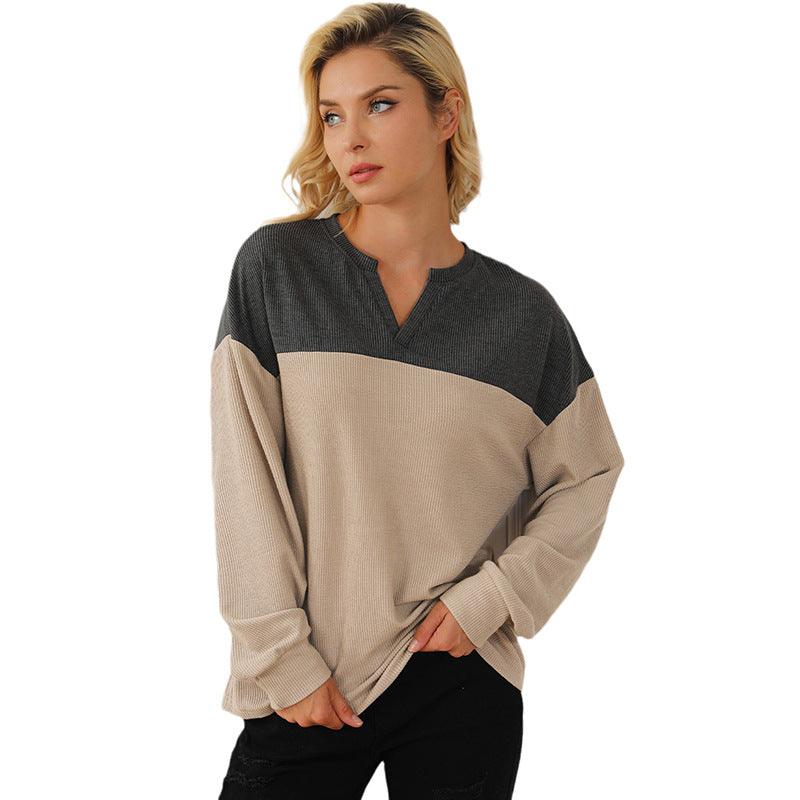 Autumn And Winter Long Sleeve V-neck Pullover European And American Sweater - amazitshop