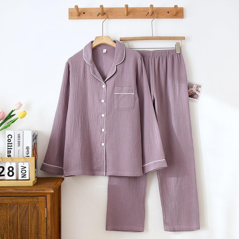 Long Sleeve Pajamas Men's And Women's Cotton Loose Outfit - amazitshop