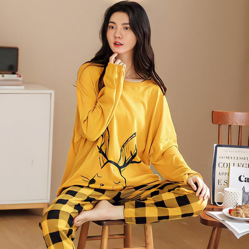 Pajamas Set Women Cute Cartoon Print Sleepwear 2 Piece Lounge Sets - amazitshop