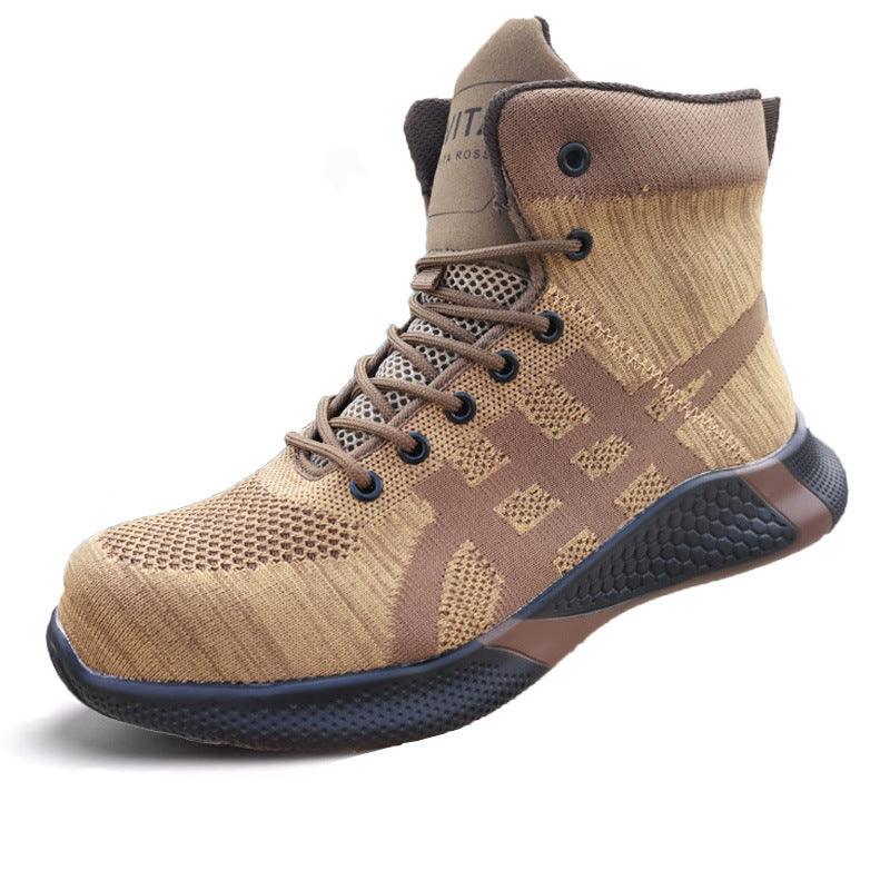 Winter Plush Boots Men Labor Protection Anti-smash Anti-puncture Work Shoes Warm Thickened Breathable Lace-up Safety Shoes - amazitshop
