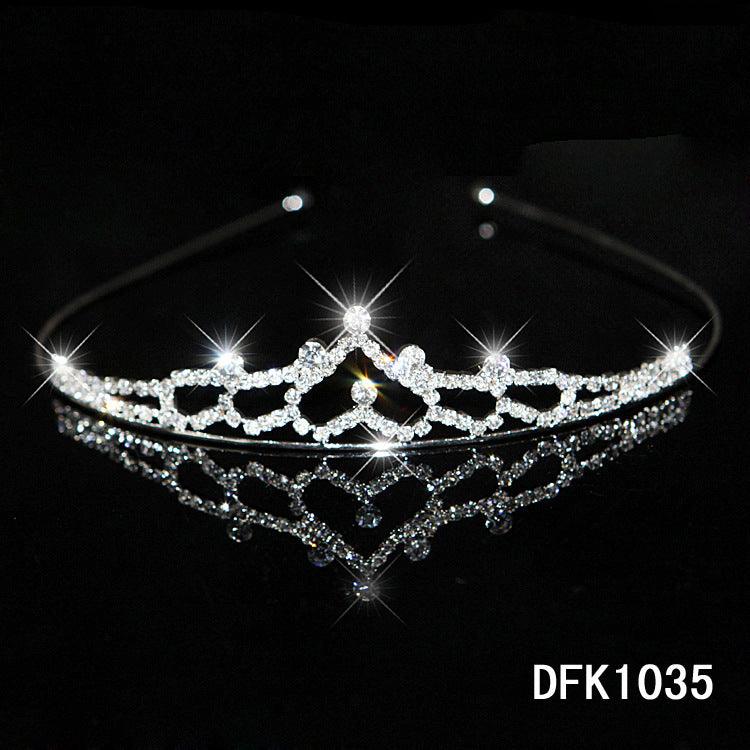 Korean Style Bridal Crown Headdress Diamond Alloy Women's Hair Band Accessories Girls Children Diamond Jewelry Wholesale - amazitshop