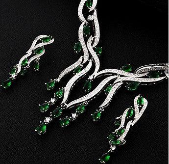 New Crystal Jewelry Zircon Jewelry Set Tassel Pendant - amazitshop