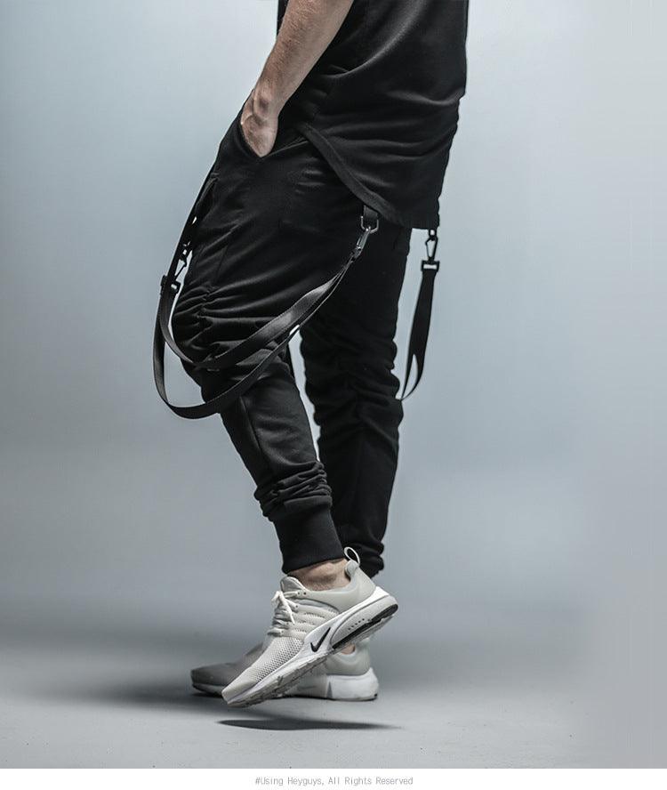 fashion fitness Pant Men pants sweatpants Trousers Fashion Bottoms street wear hip hop pencil pants with belt - Amazitshop