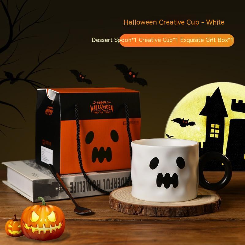 Pumpkin Ceramic Cup Party Favor Ceramic Cups With Handle Portable Cute Halloween Gift Mug Durable Halloween Party Supplies - amazitshop