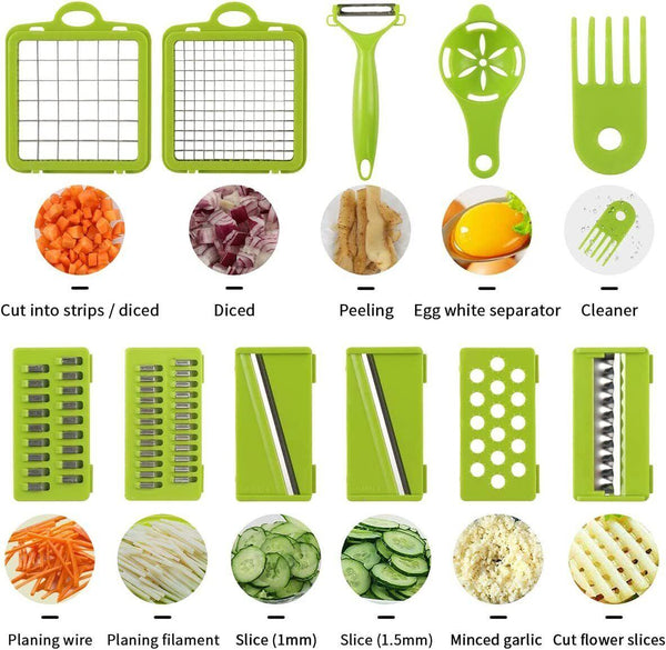 15 In 1 Food Vegetable Slicer Salad Fruit Peeler Cutter Dicer Chopper Kitchen - amazitshop