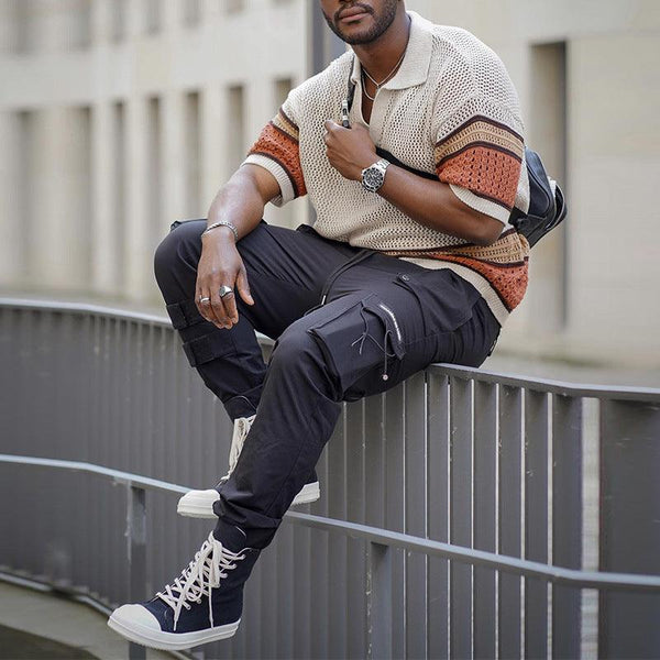 Summer New Woolen Short-sleeved T-shirt Knitwear Top For Men - amazitshop