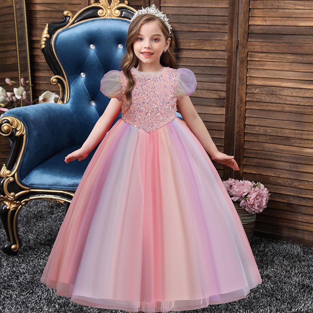 Girl Princess Children's Dress Color Mesh - amazitshop