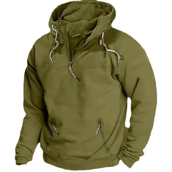 Hooded Solid Color Men's Casual Sweatshirt Thickened Coat - amazitshop