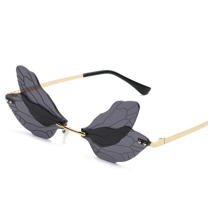 Frameless Trimming Sunglasses Women Dragonfly Wings Sunglasses - Amazitshop