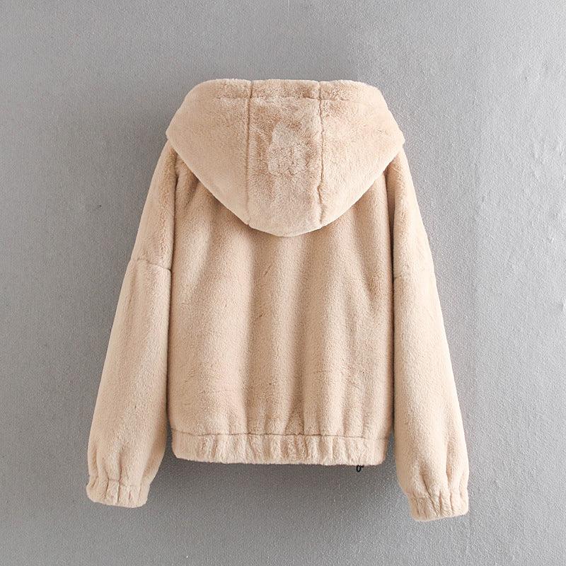 Hoodies Sweatshirts TRAF Pullovers Pockets Teddy Long - Sleeve Female Vintage Women Fashion - Amazitshop
