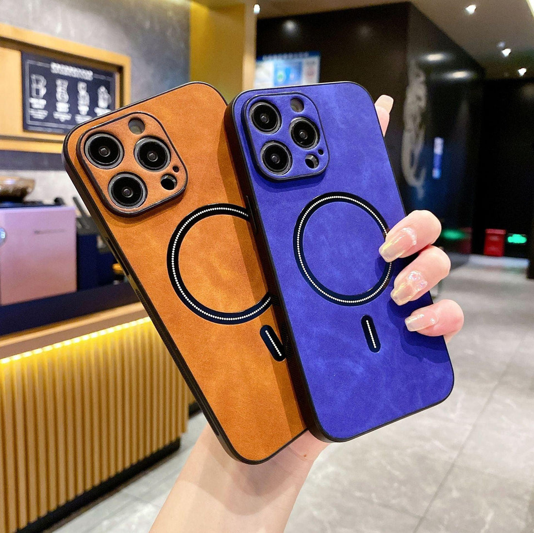 Iphone15pro Magnetic Lambskin All - inclusive Protective Cover - Amazitshop