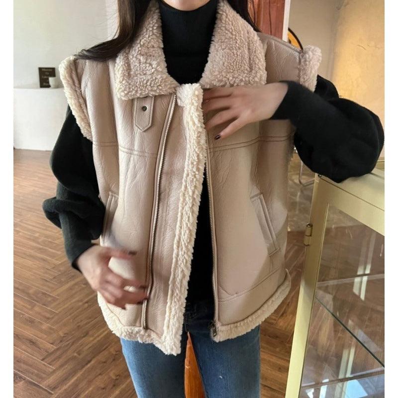 Korea Dongdaemun Spot Chic Fur One Vest - Amazitshop