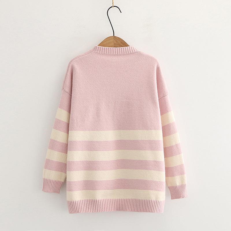 Korean style loose long - sleeved pullover - Amazitshop