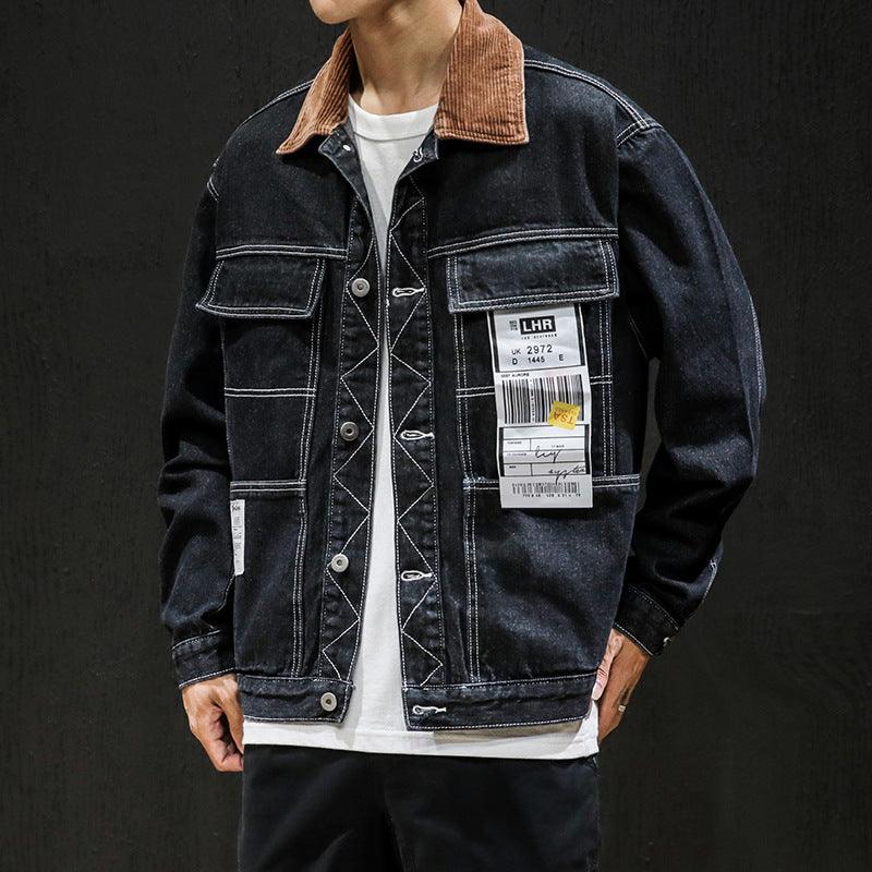 Men Balck Denim Jackets - Amazitshop