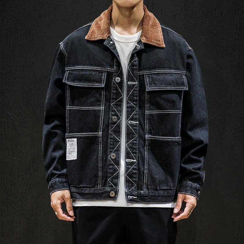 Men Balck Denim Jackets - Amazitshop