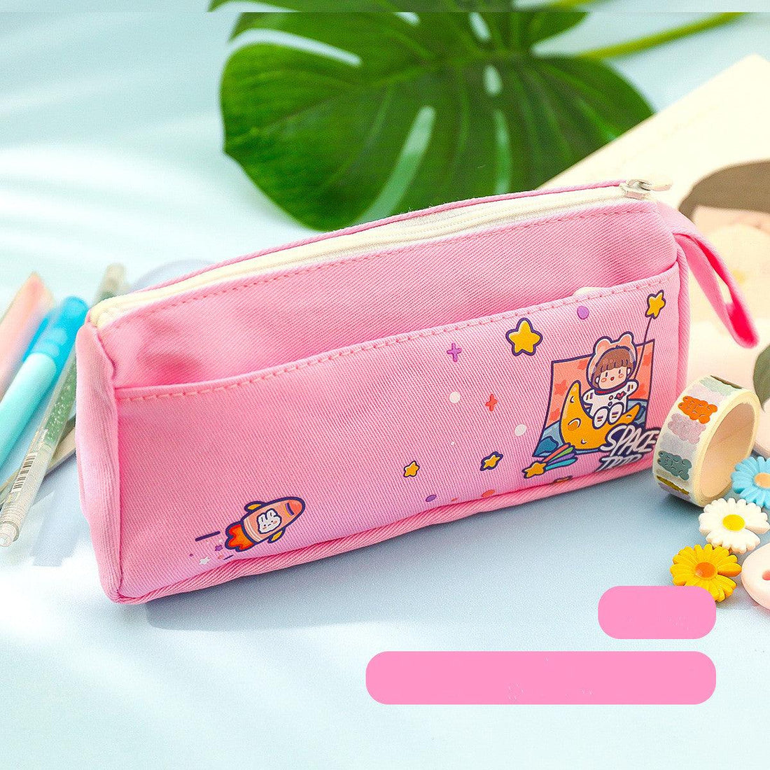 Multi - Purpose Large - Capacity Canvas Pencil Case Cute - Amazitshop