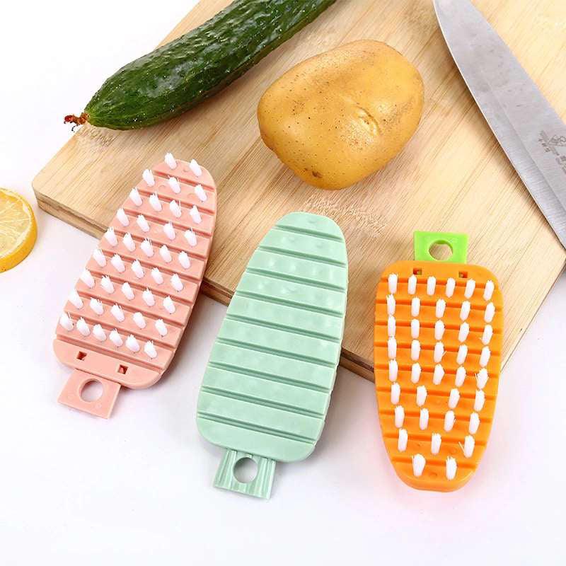 Multifunction Vegetable Fruit Cleaning Brush Flexible Potato Carrot Cucumber Cleaning Brush Kitchen Gadgets Cleaning Tools Accessories - Amazitshop