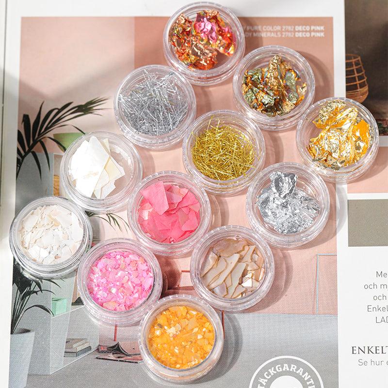 Nail Art Accessories Nail Shell Gold Foil Silver Foil Color Tin Foil Broken Gold Wire - Amazitshop