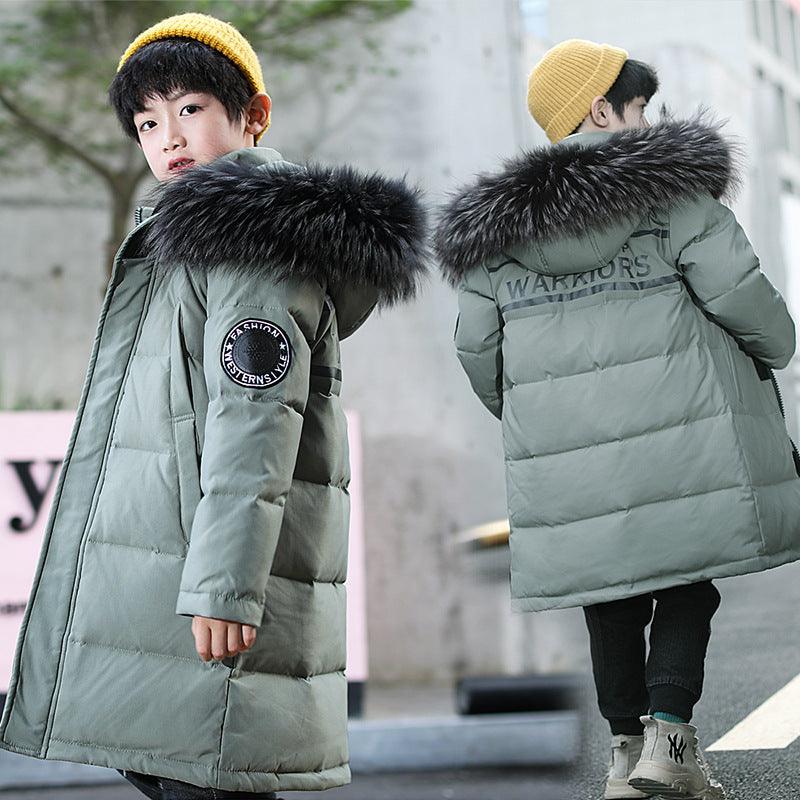 New Mid - length Thick White Duck Down Jacket - Amazitshop