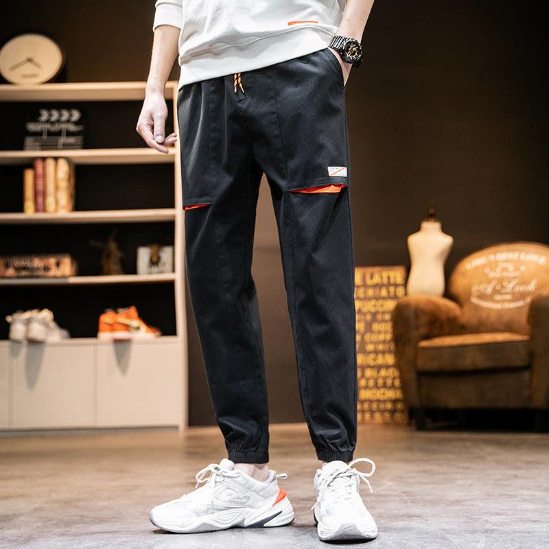 Overalls Mens Trendy Brand Harem Pants Sports Feet Nine - point Beam Feet Casual Pants - Amazitshop