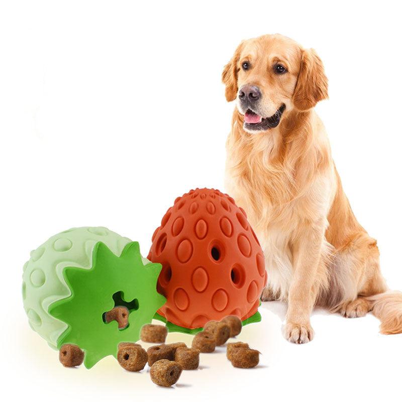 Pet Toy Chew Resistant Strawberry Leak Food Ball Pet Supplies Dog And Cat Toys - Amazitshop