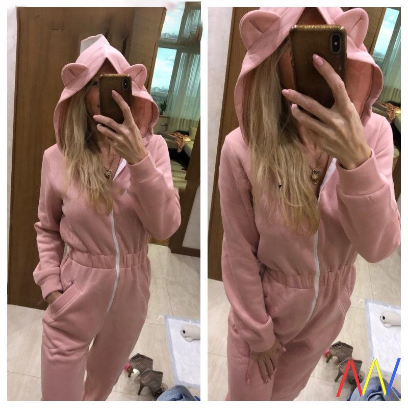 Pink Long Jumpsuit Romper - Amazitshop