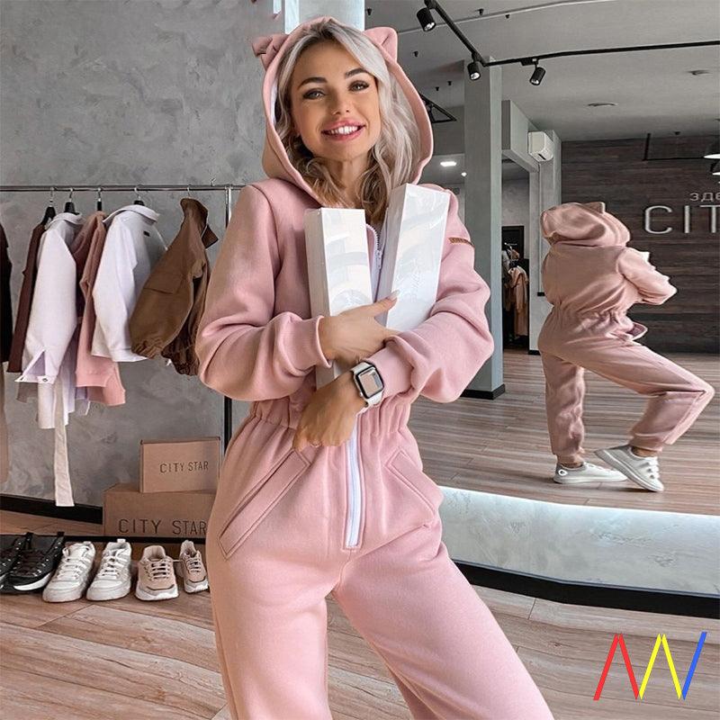 Pink Long Jumpsuit Romper - Amazitshop