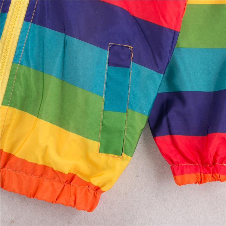 Rainbow Jacket Zipper Hooded Jacket For Kids - Amazitshop