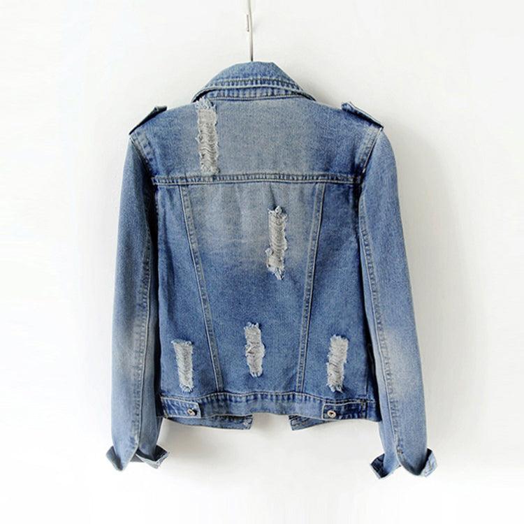 Ripped denim jacket - Amazitshop