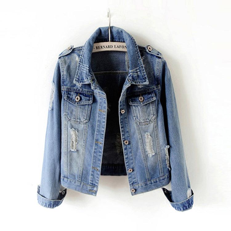 Ripped denim jacket - Amazitshop