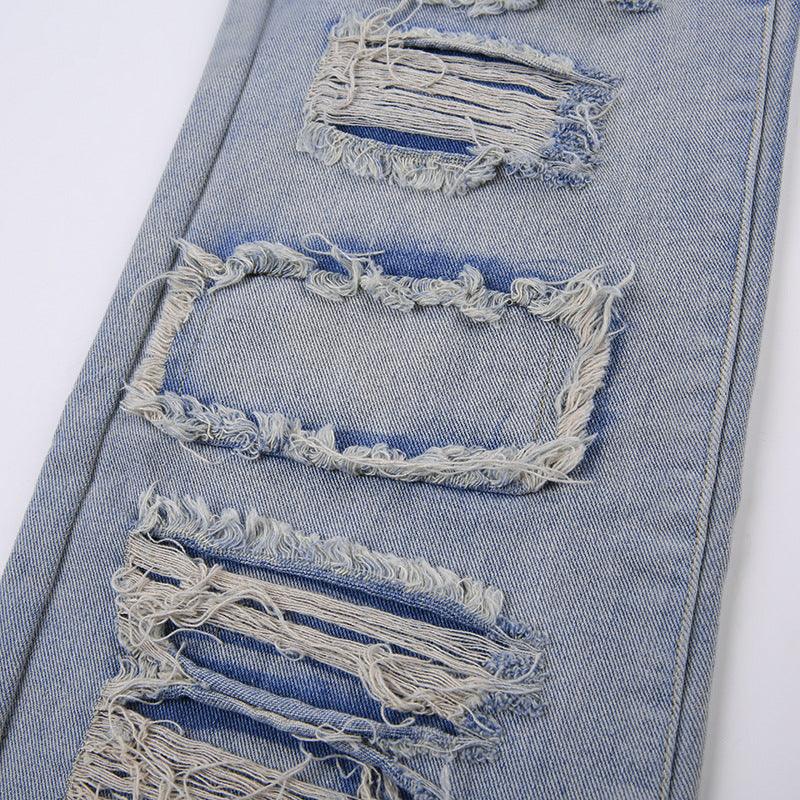 Ripped Design Sense Outdoor All - matching Personality Denim Leg Warmer Female - Amazitshop