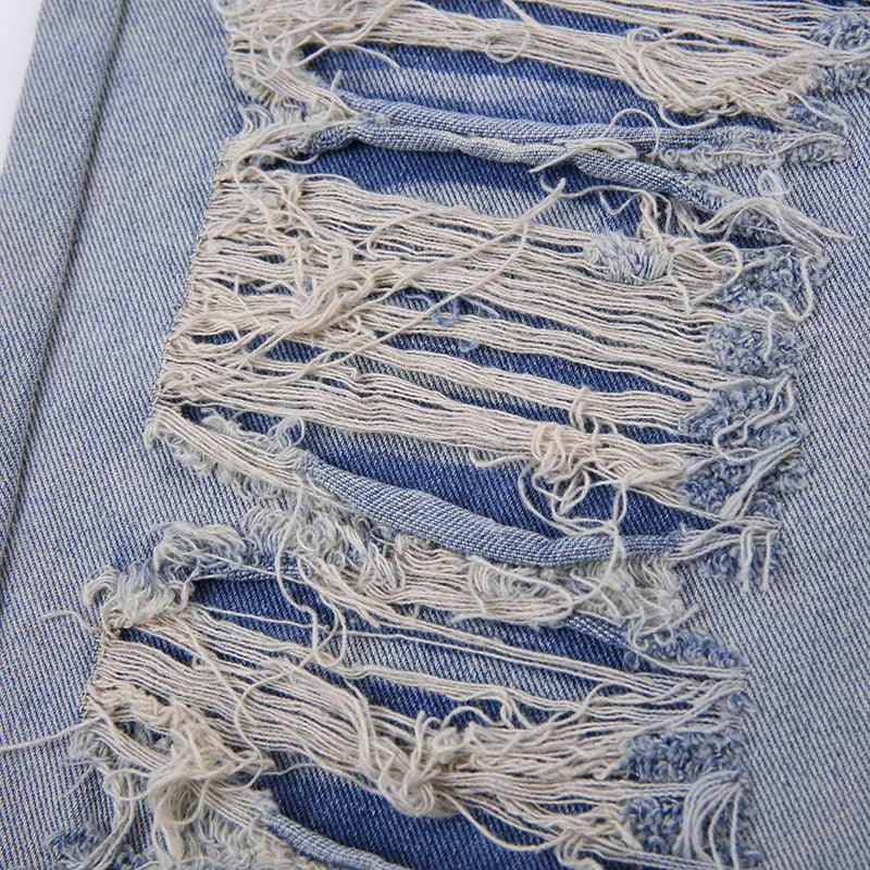 Ripped Design Sense Outdoor All - matching Personality Denim Leg Warmer Female - Amazitshop