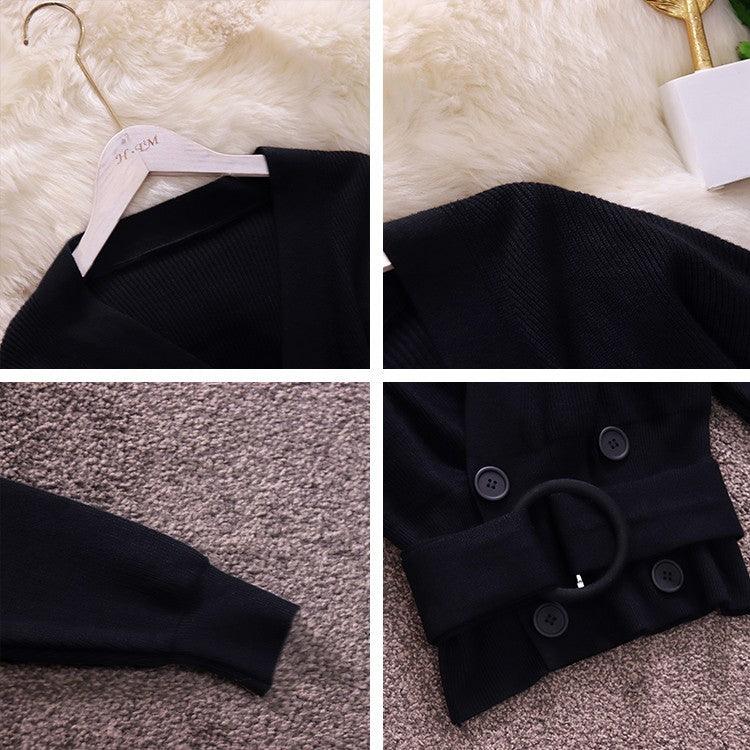 Solid color knit sweater - Amazitshop