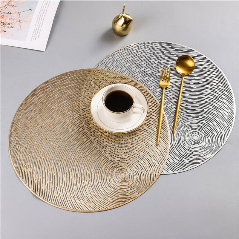 Stylish Round Dining Table Kitchen Hollow Pvc Heat Proof Mat - Amazitshop