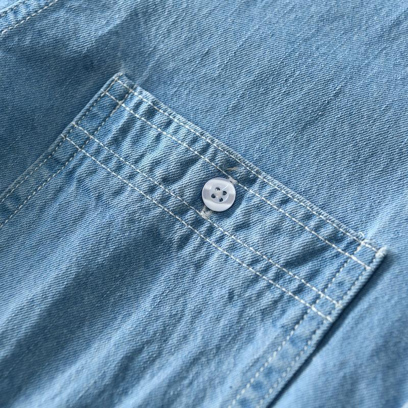 Summer Cotton Denim Shirt Coat For Men - Amazitshop