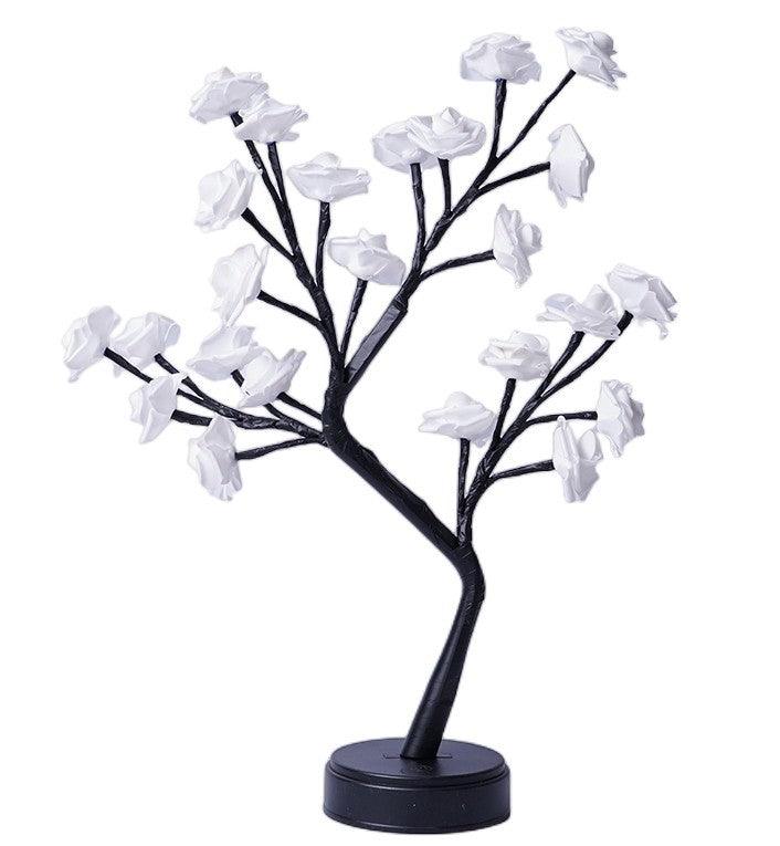 Table Lamp Flower Tree Rose Lamps Fairy Desk Night Lights USB Operated Gifts For Wedding Valentine Christmas Decoration - Amazitshop