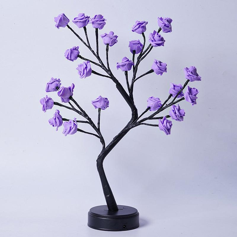 Table Lamp Flower Tree Rose Lamps Fairy Desk Night Lights USB Operated Gifts For Wedding Valentine Christmas Decoration - Amazitshop