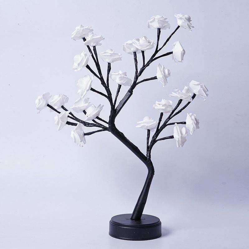 Table Lamp Flower Tree Rose Lamps Fairy Desk Night Lights USB Operated Gifts For Wedding Valentine Christmas Decoration - Amazitshop