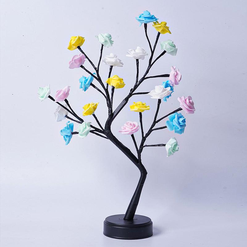 Table Lamp Flower Tree Rose Lamps Fairy Desk Night Lights USB Operated Gifts For Wedding Valentine Christmas Decoration - Amazitshop