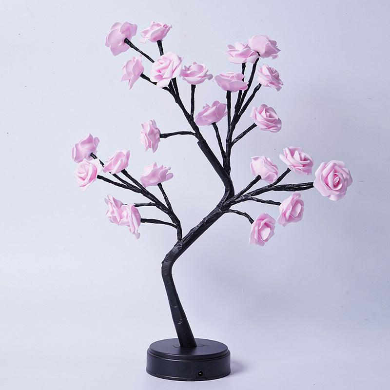 Table Lamp Flower Tree Rose Lamps Fairy Desk Night Lights USB Operated Gifts For Wedding Valentine Christmas Decoration - Amazitshop